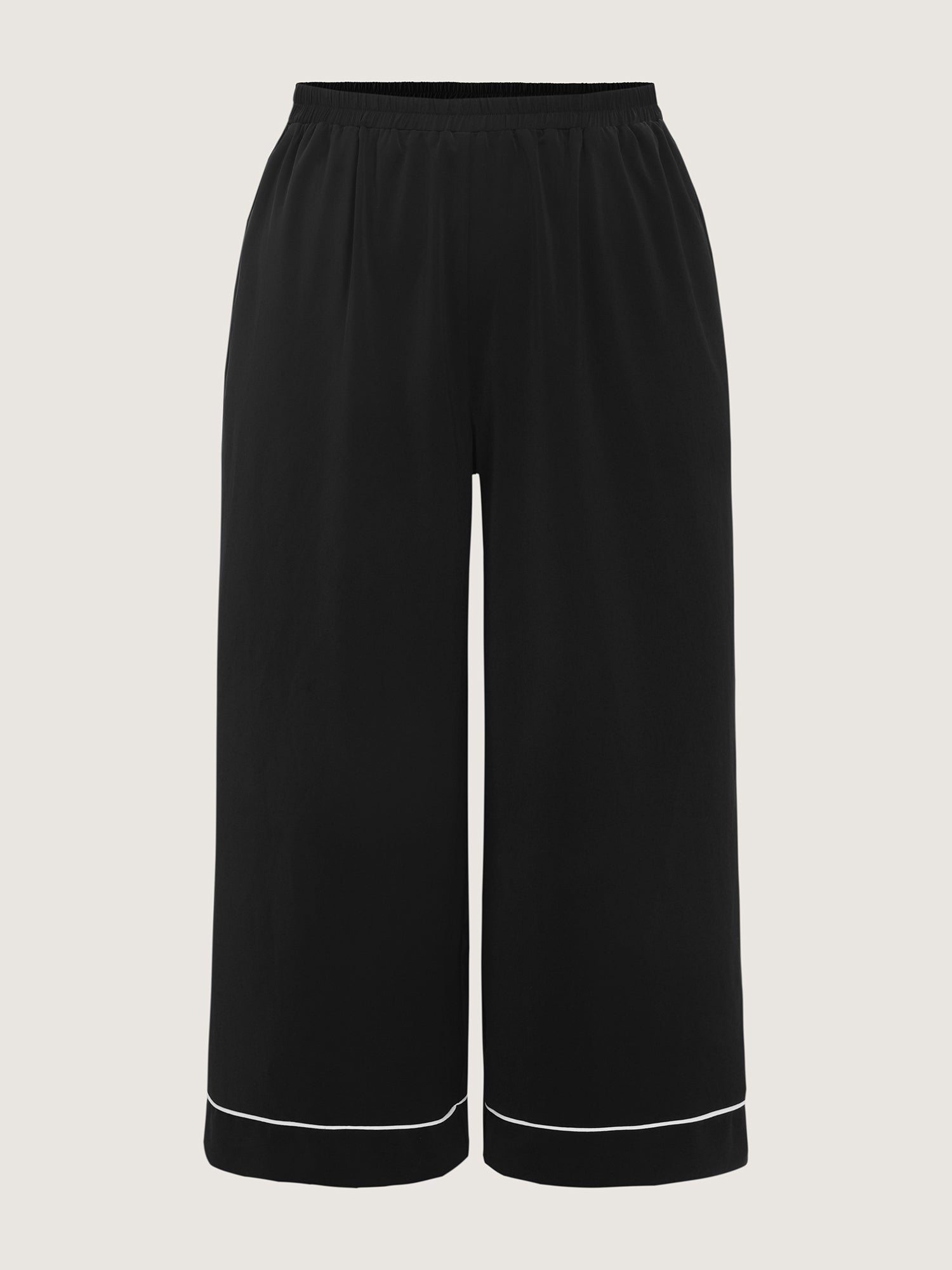 Color Contrast Hem Straight-Leg Lounge Pants