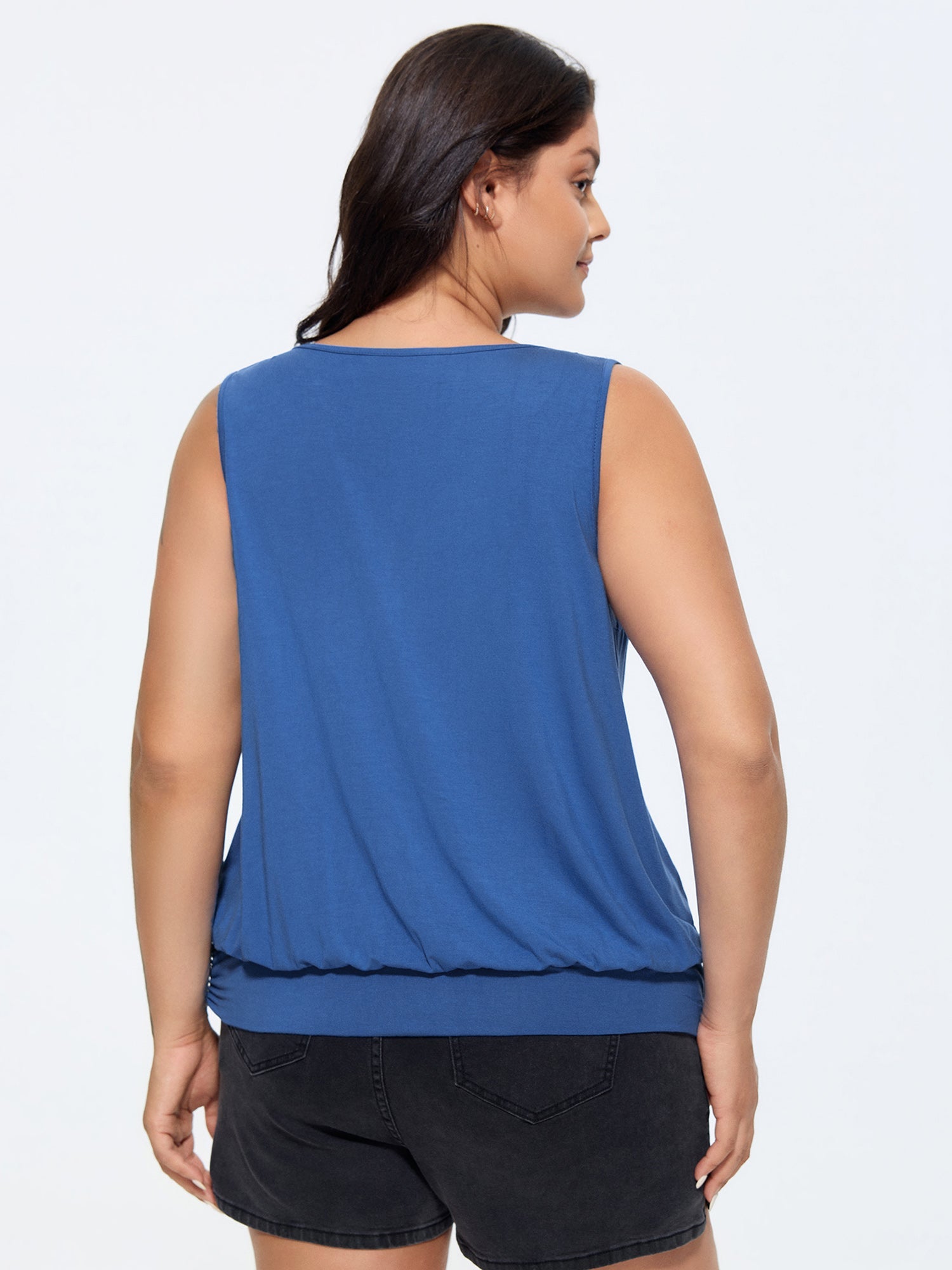Supersoft Overlap Stretchy Hem Tank Top
