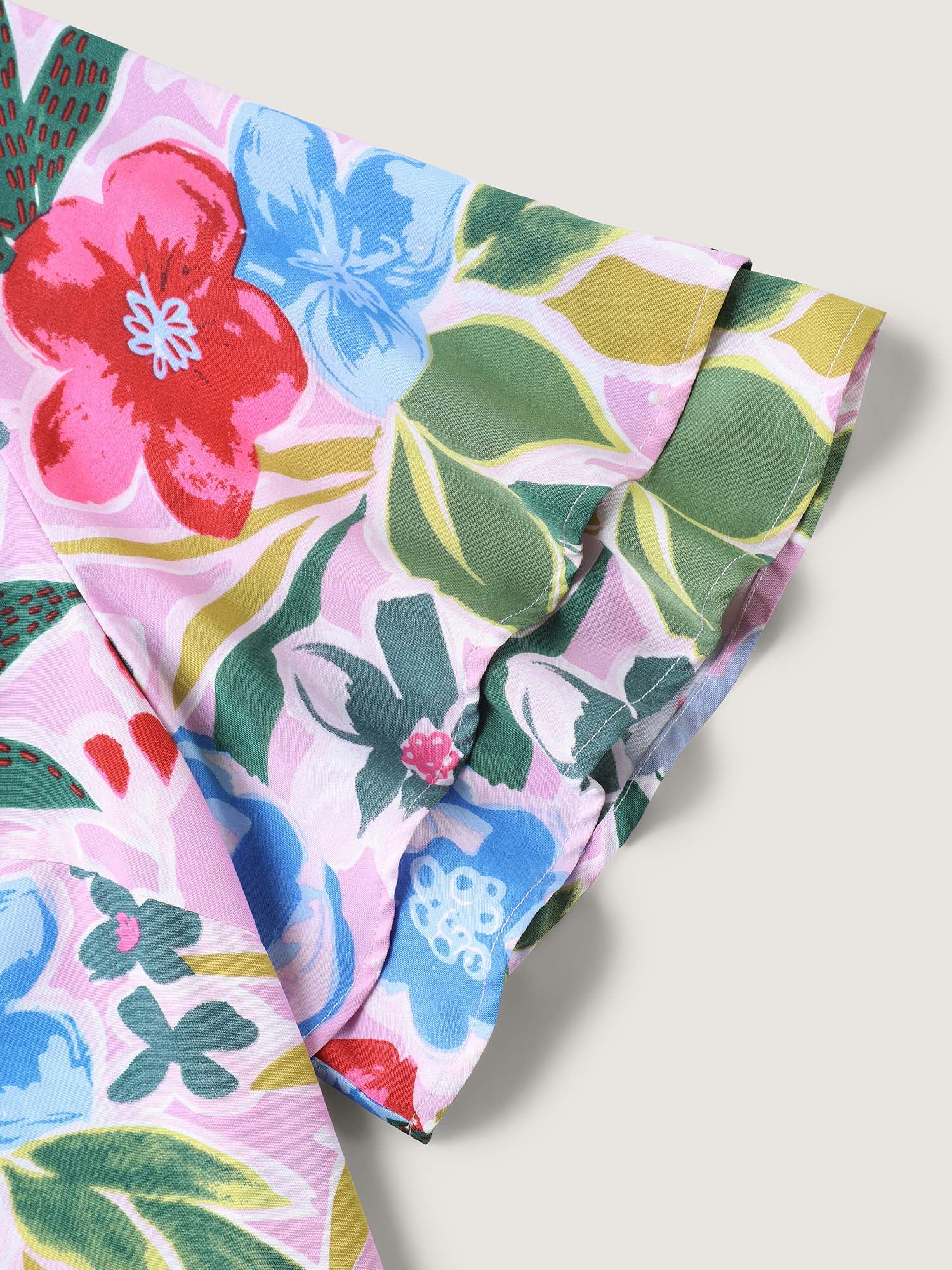 Sunkissed Floral Lotus Leaf Sleeve Blouse