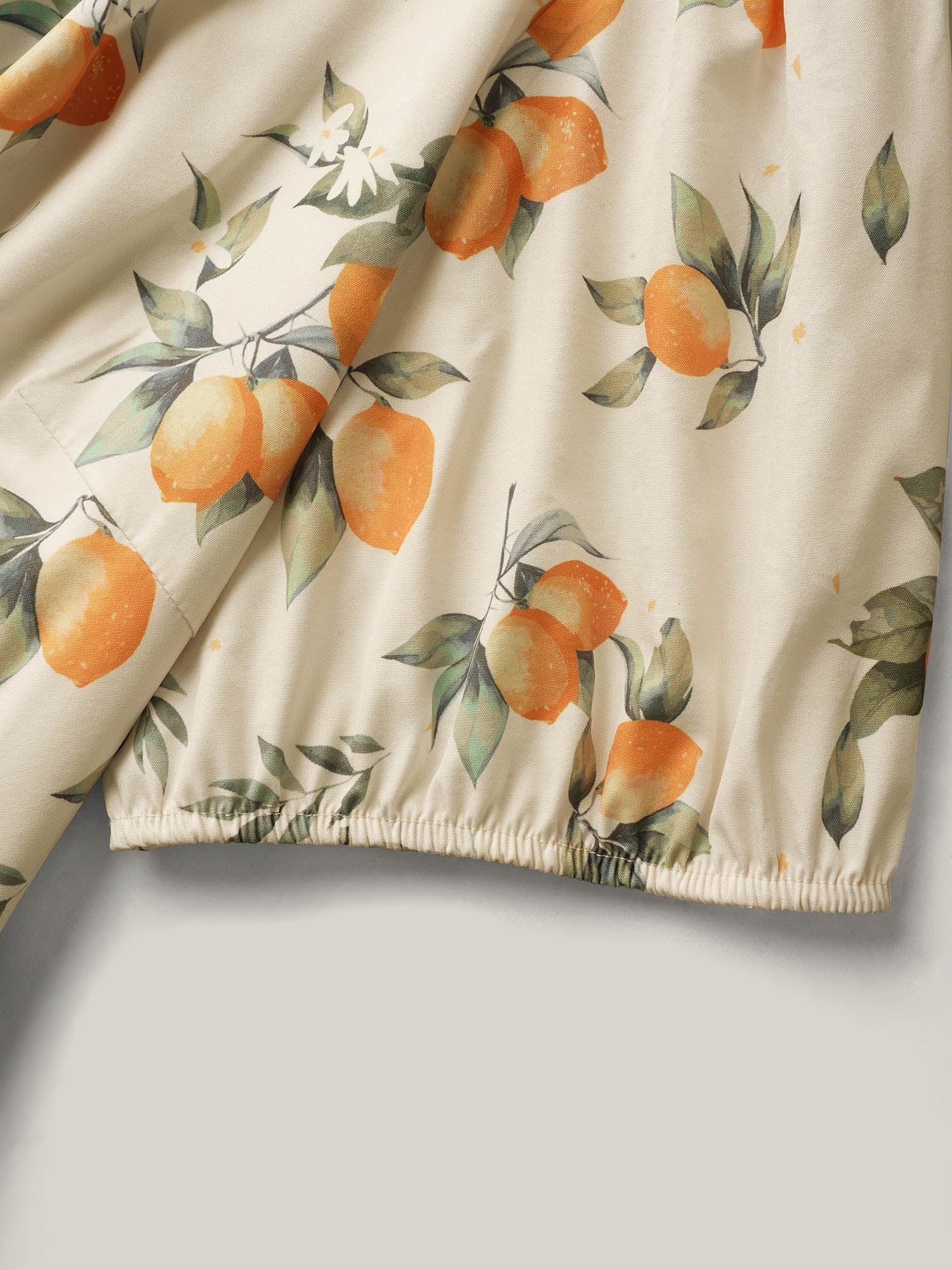 Citrus Print Bow Backless Midi Dress