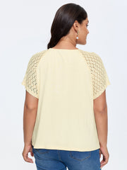 Sheer Lace Raglan Sleeve Knit Top