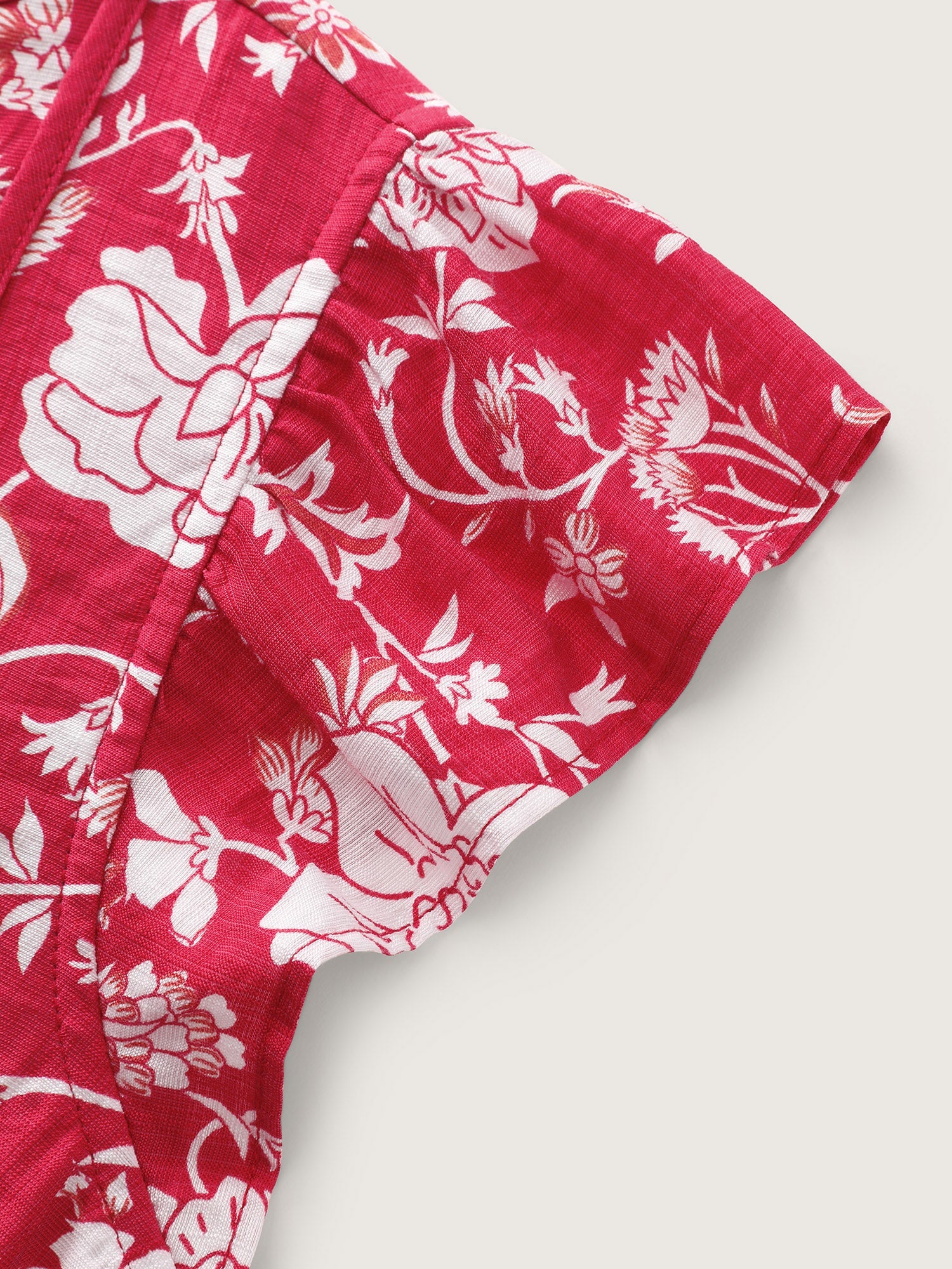 Floral Print Ruffled Sleeve Blouse