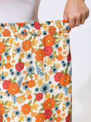 Supersoft Floral Print Ruffled Hem Pants