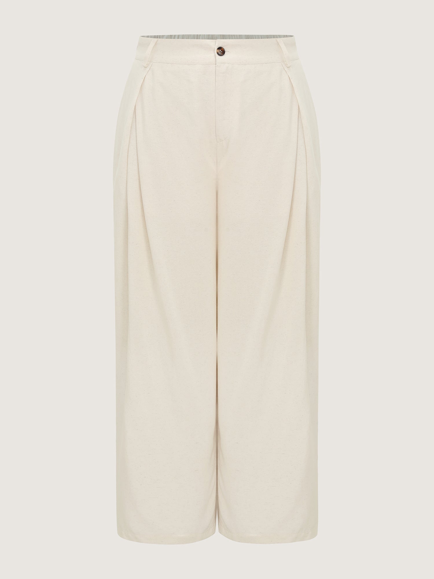 Cotton Linen Blend Wide-Leg Pants