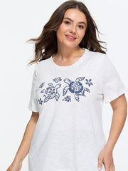 Supersoft Floral Turtle Print T-Shirt