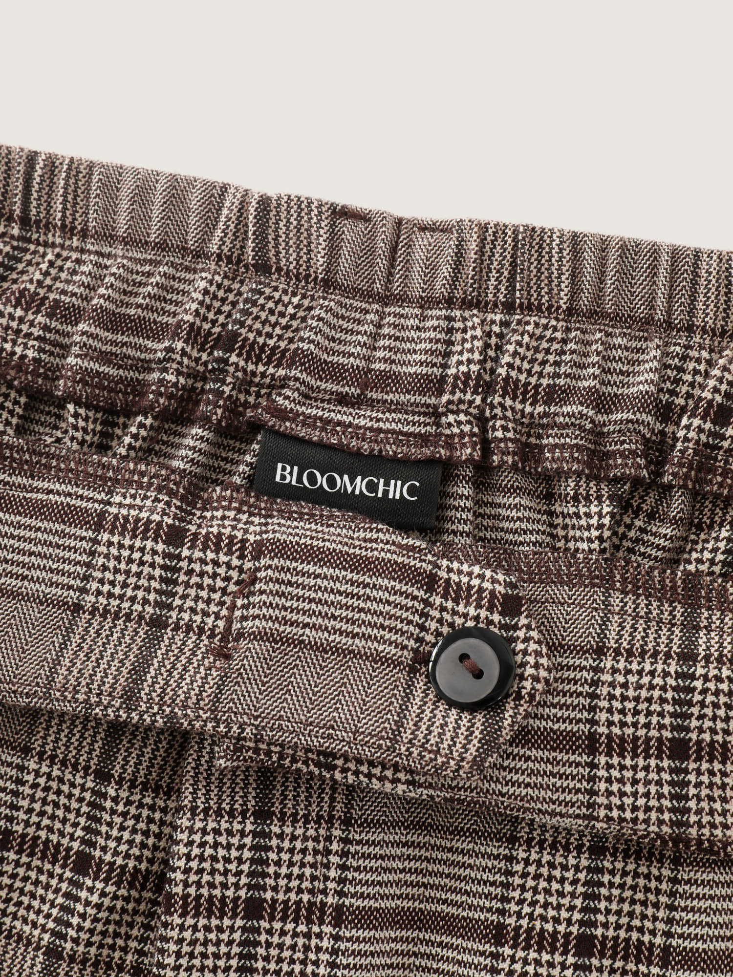 Plaid Print Wide-Leg Pants