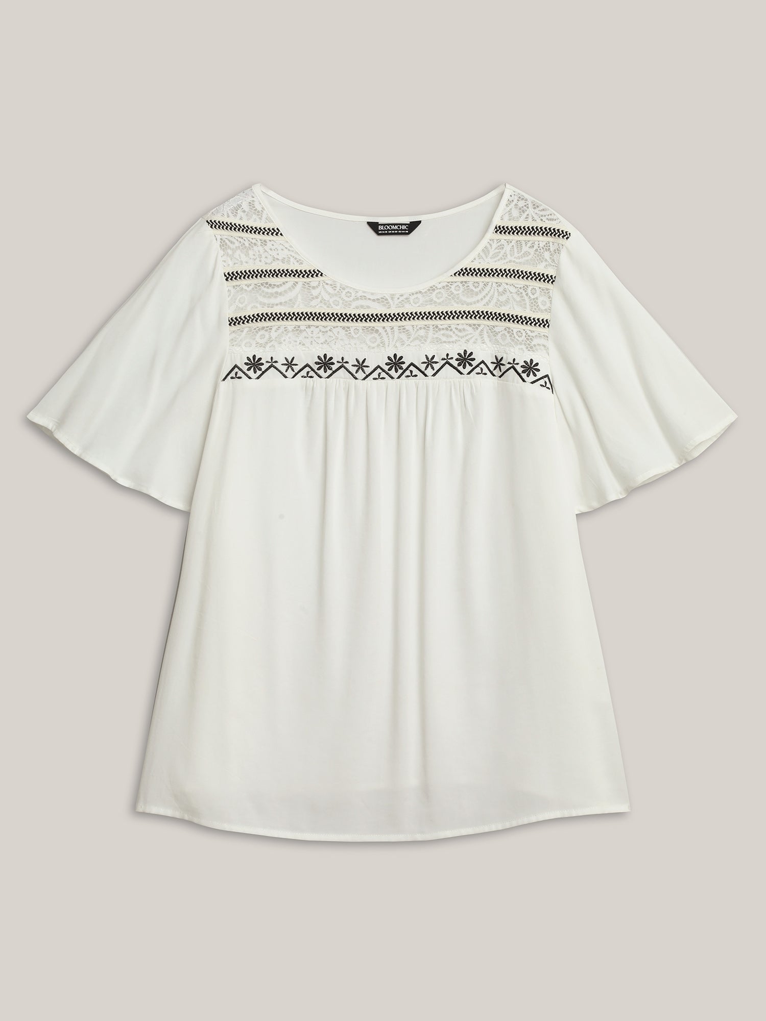 Stretchy Boho Neck Cut-Out Blouse