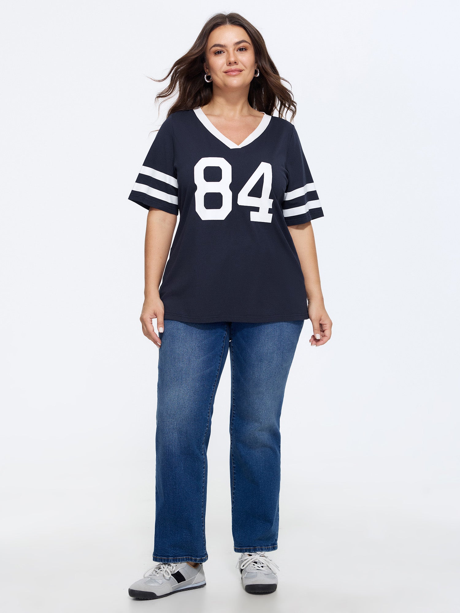 Cotton Graphic Print Color Contrast T-Shirt