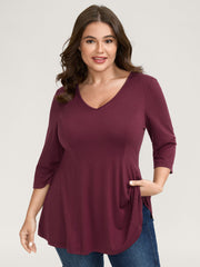Supersoft Cinched-Flared Waist Knit Top