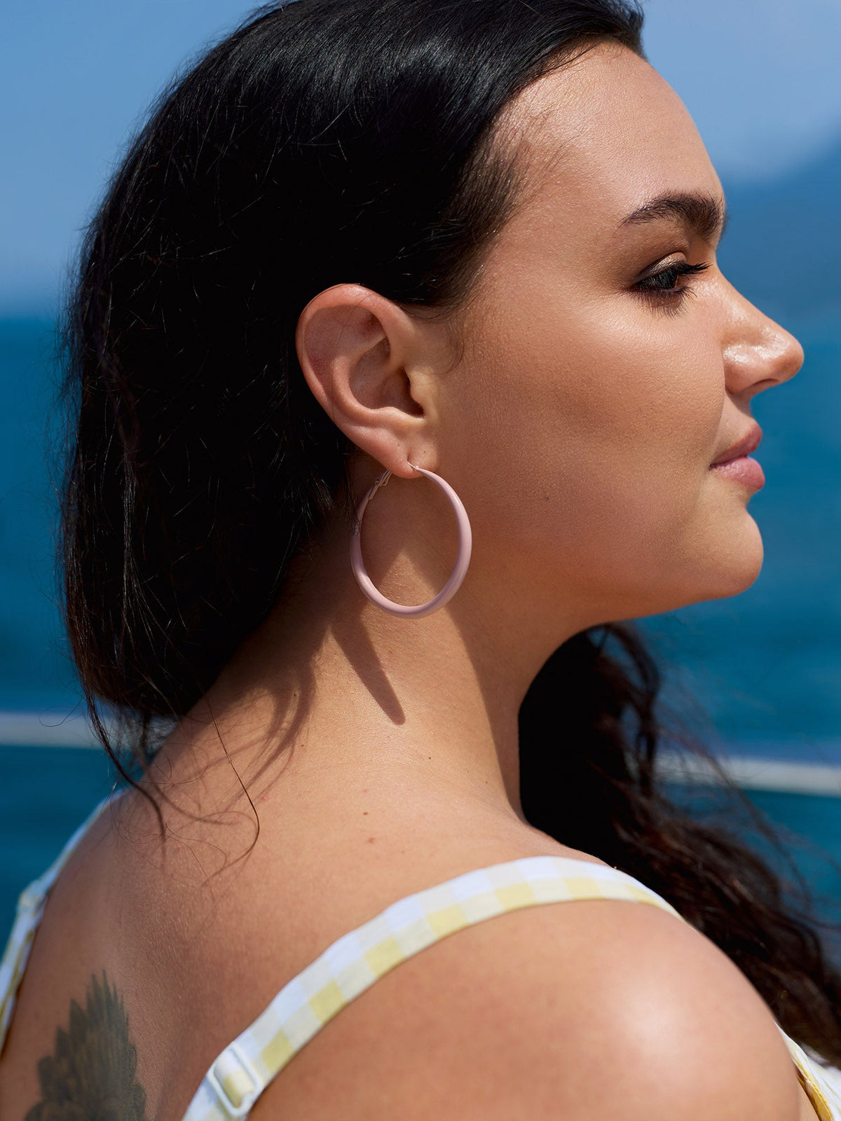 Glazed Plain Hoop Earrings