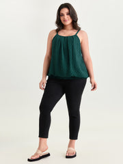 Textured Stretchy Hem Pleated Tank Top