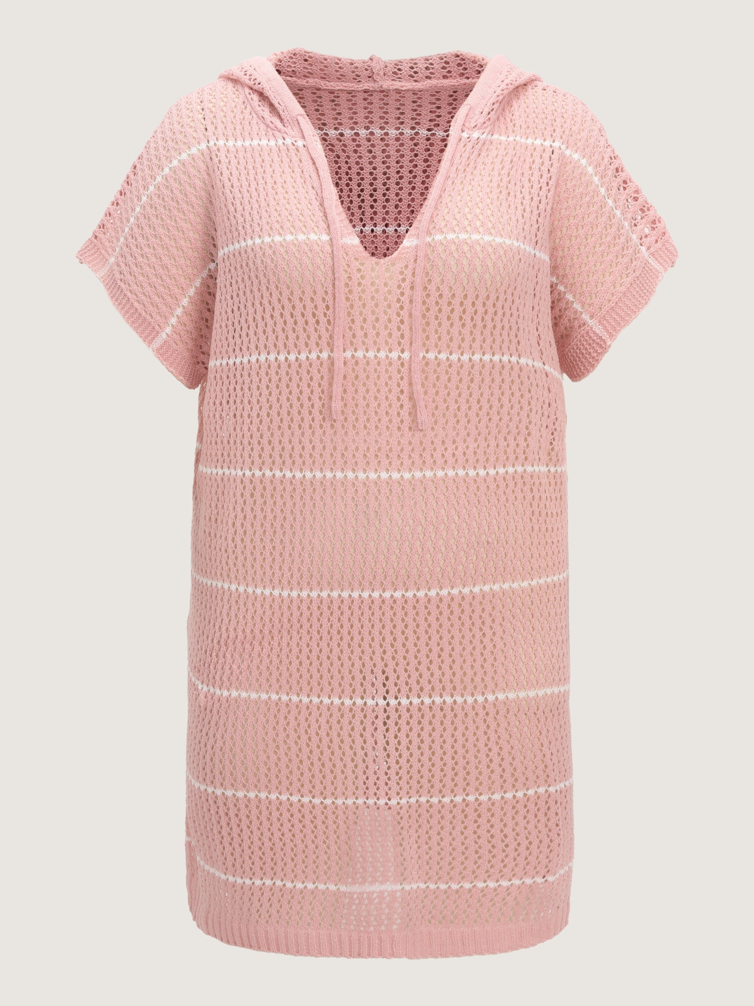 Cut-Out Hooded Drawstring Swim Cover-Up