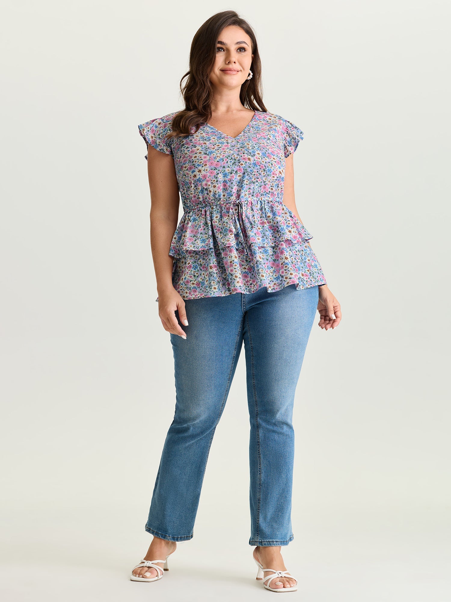 Floral Breeze Ruffled Layered Blouse