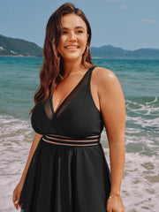 Sheer Layered Hem Flowy Swim Dress