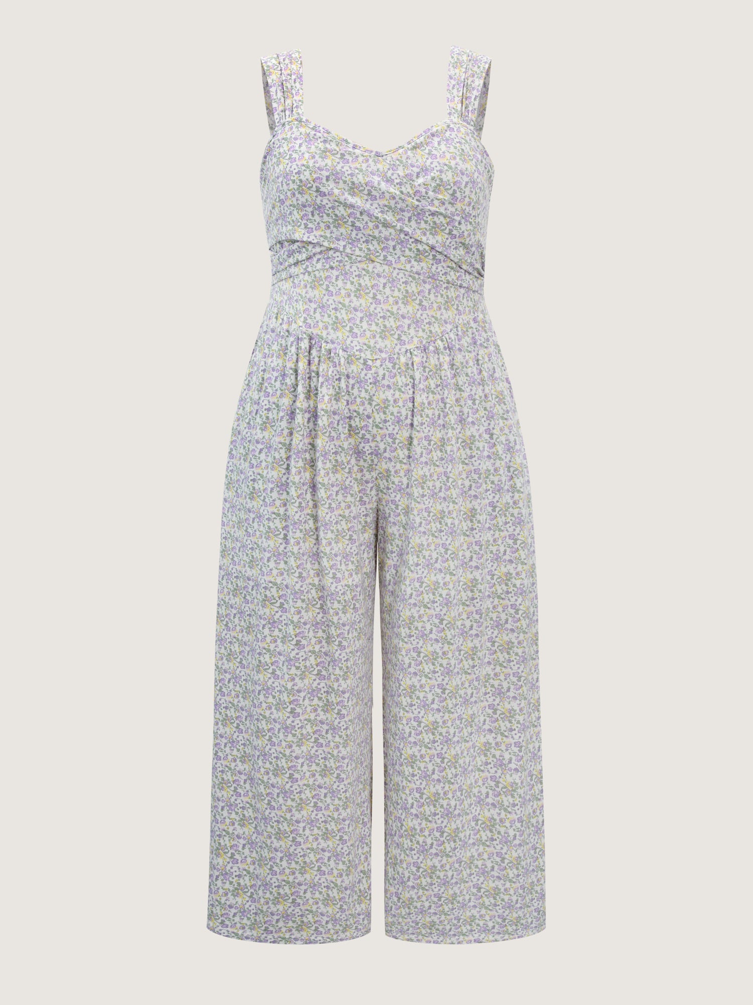 Supersoft Floral Print Twist Front Split Jumpsuit