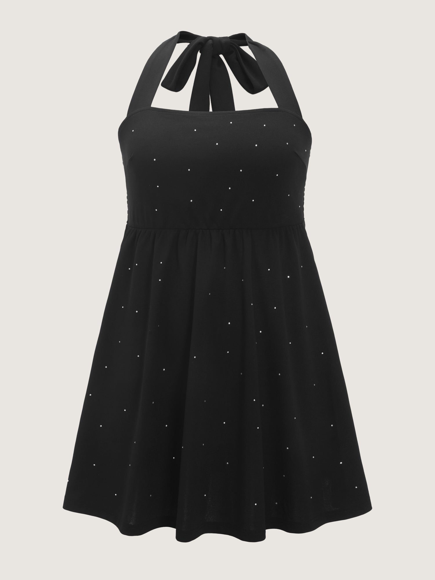 Stretchy Rhinestone Halter Neckline Mini Dress