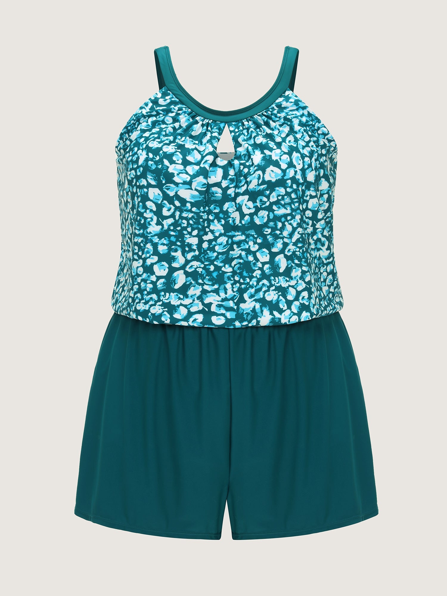 Floral Print Keyhole Neckline One-Piece Swimsuit