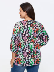 Floral Print Notched Collar Shirt