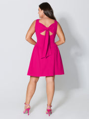 Bow-tiful Back Pleated Mini Dress