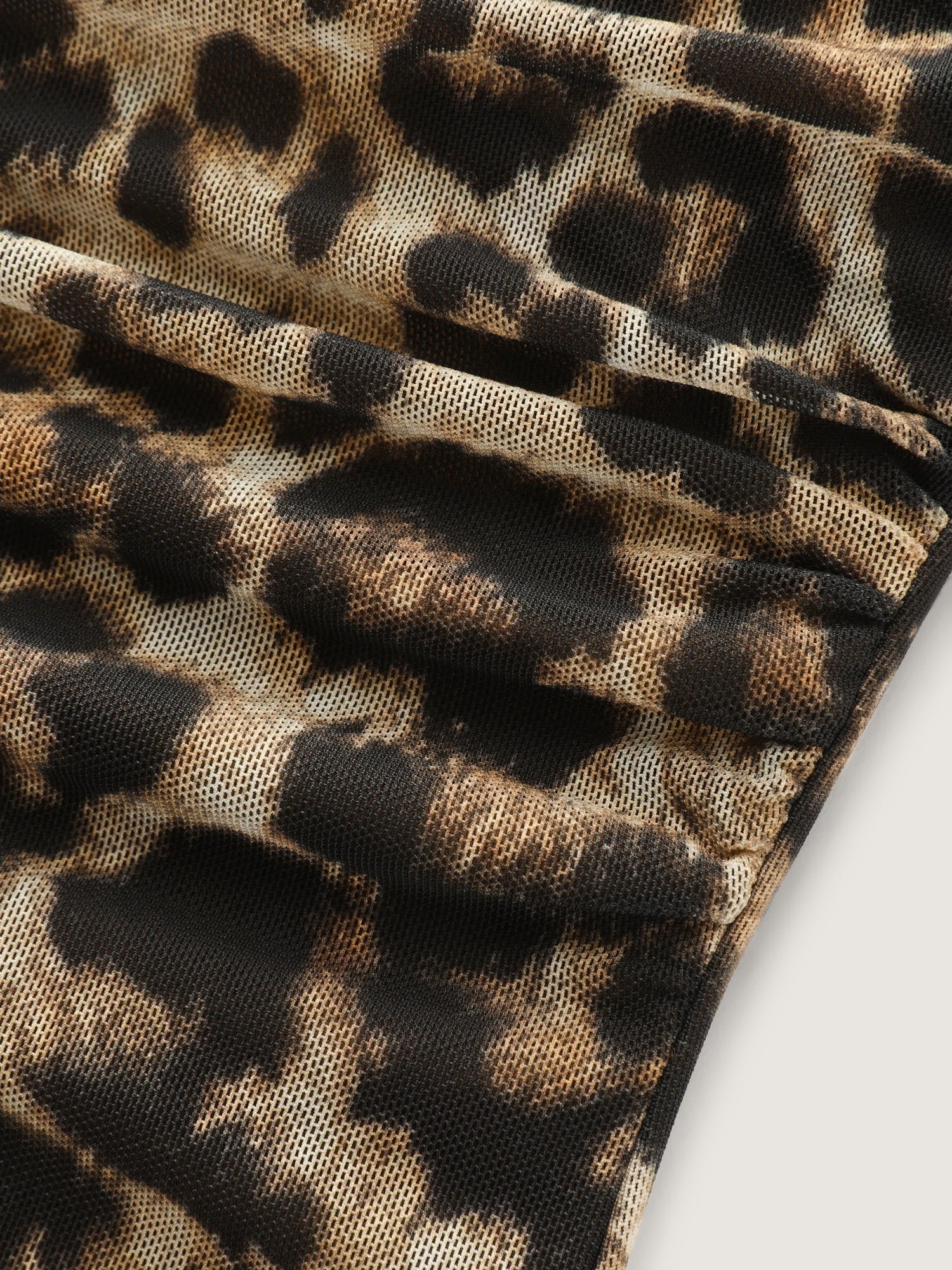 Leopard Print Cowl Neckline Fitted Tank Top