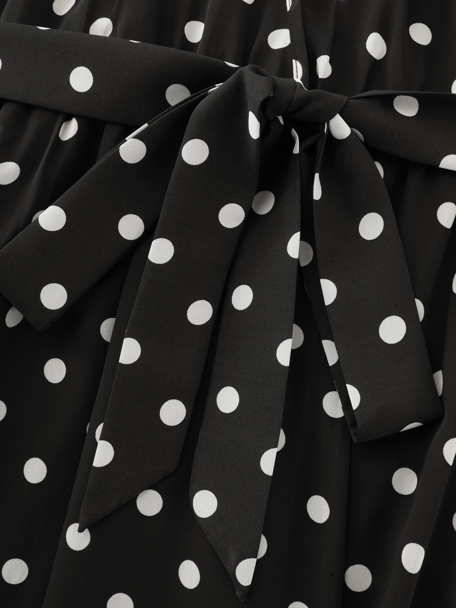 Polka Dots Print Pockets Midi Dress