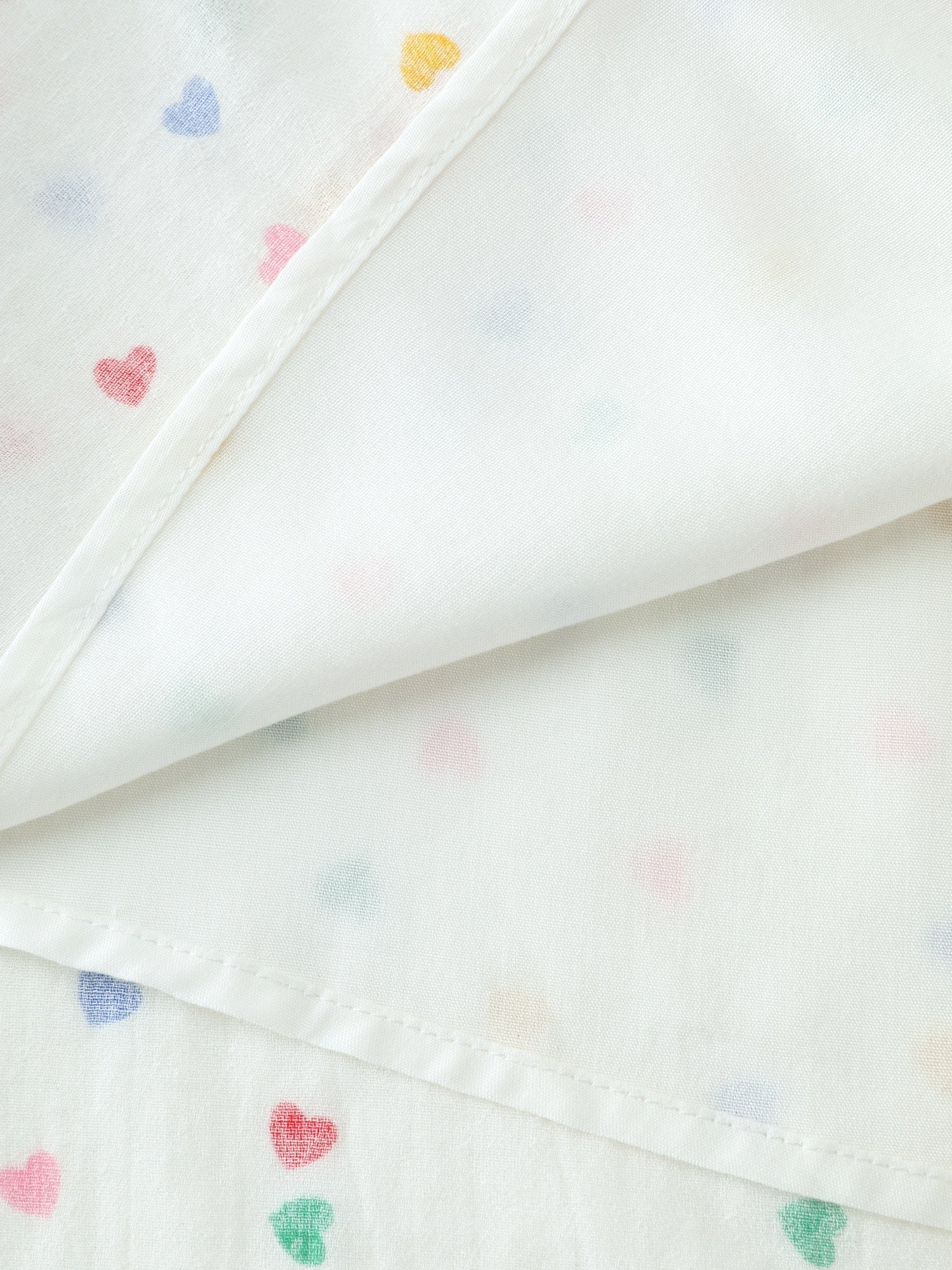 Cotton Colorful Heart Print Belted Midi Dress