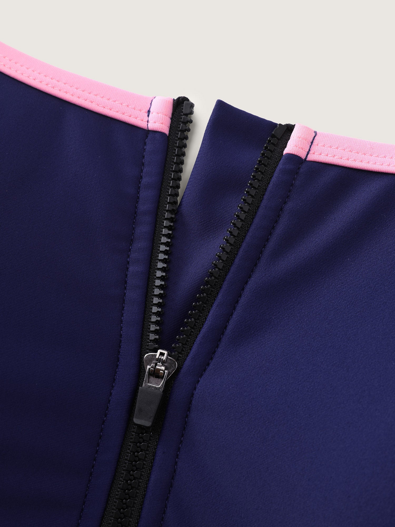 Colorblock Contrast Zipper Front Swim Dress
