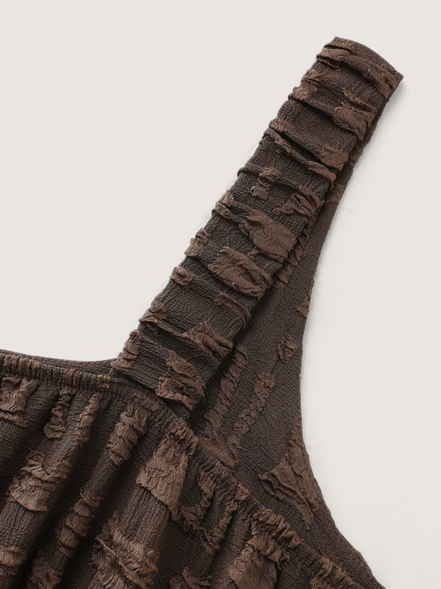 Textured Waist-Tie Square Neck Midi Dress