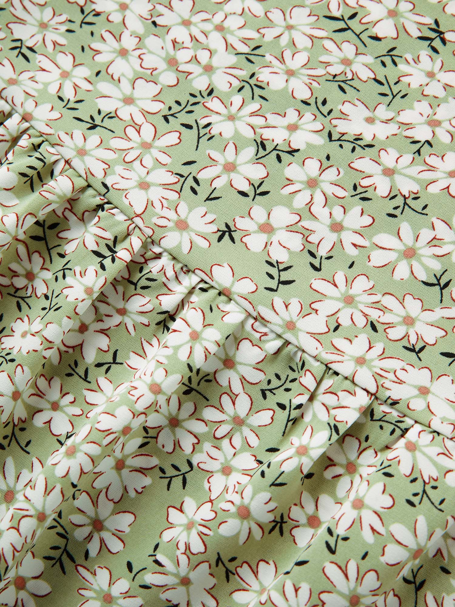 Ditsy Floral Ruffle Sleeve Gathered Ties Blouse