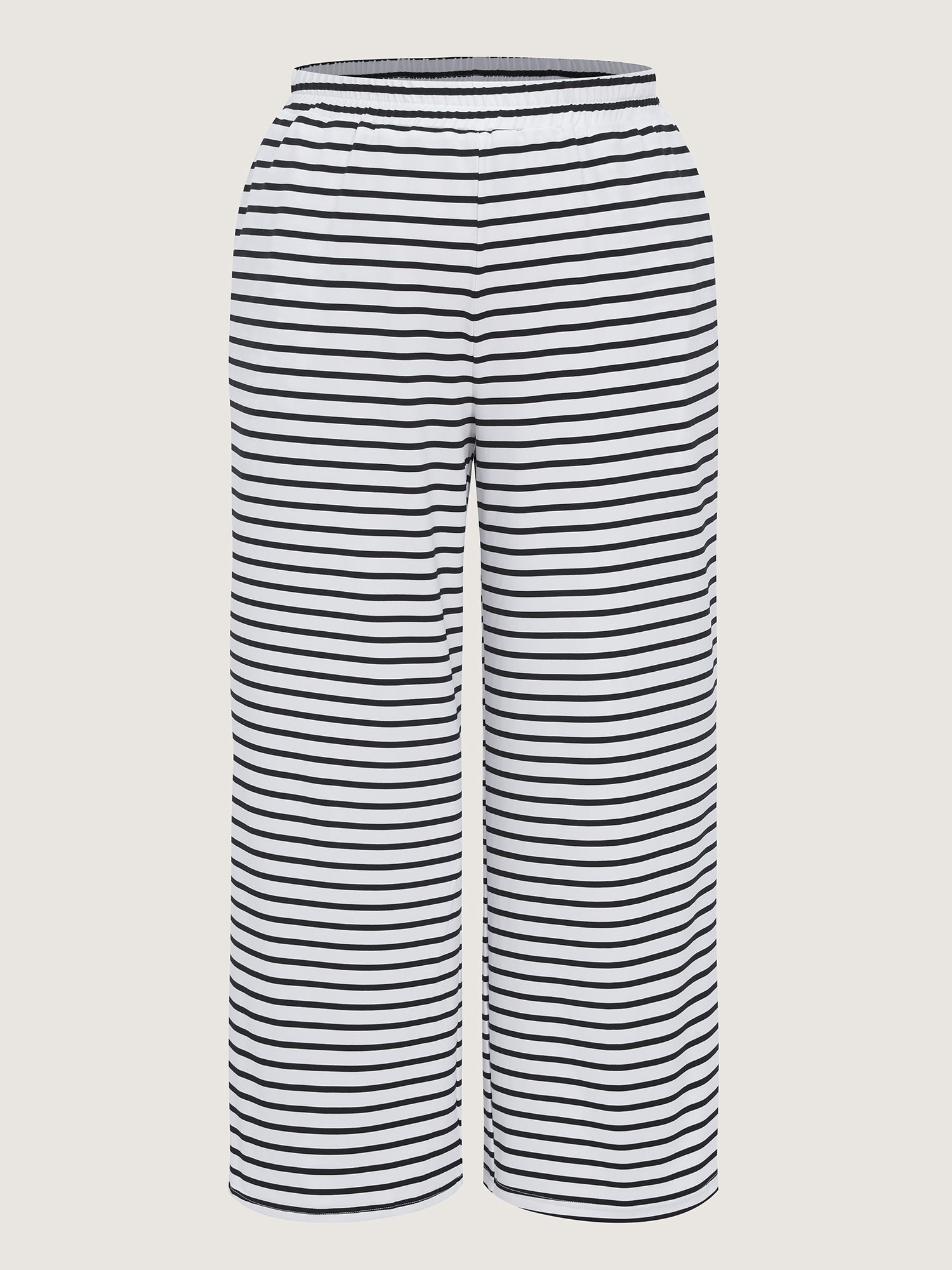Striped Print Ribbed Pockets Lounge Bottoms