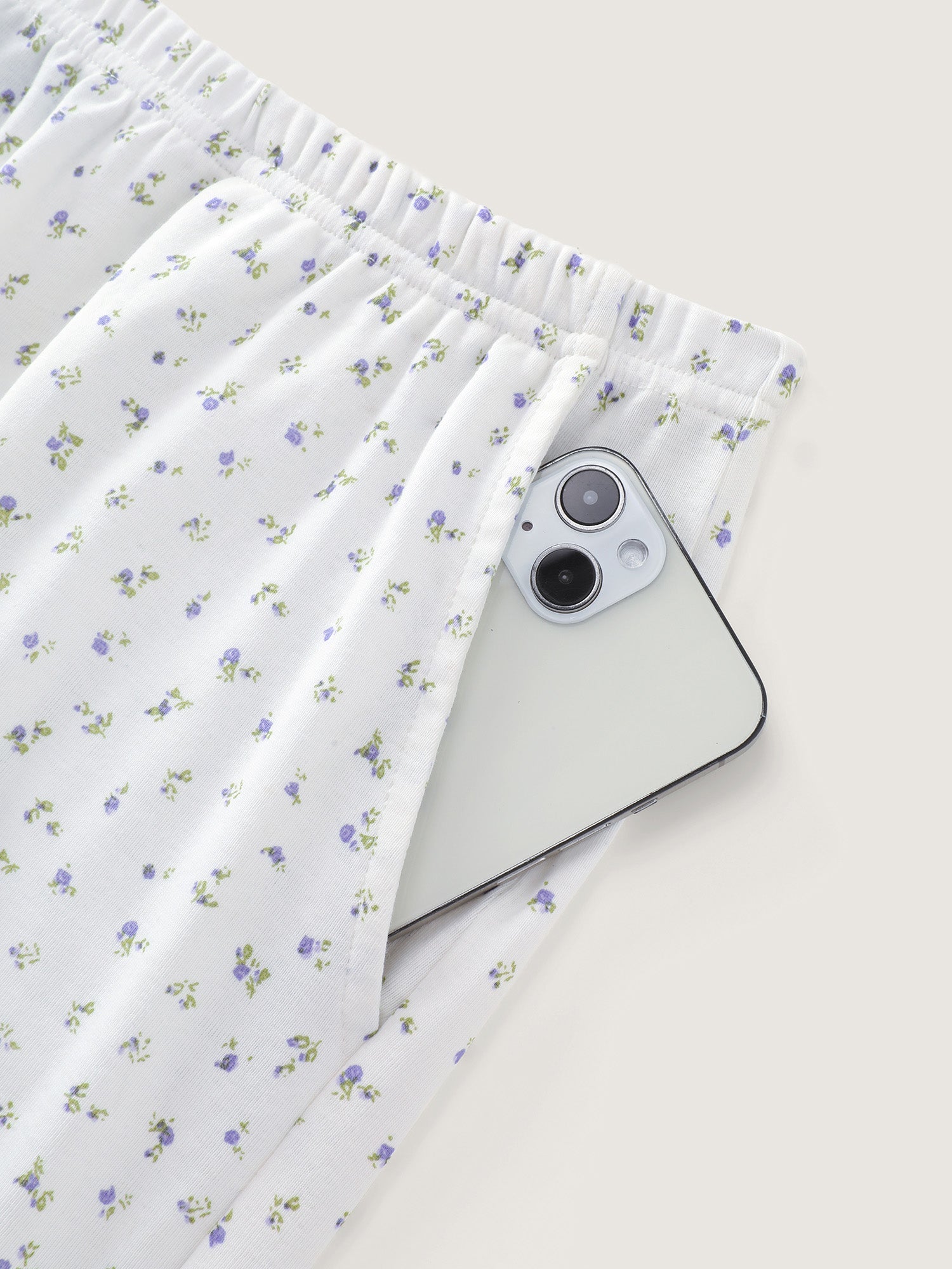 Supersoft Floral Print V-Neck Pajama Set