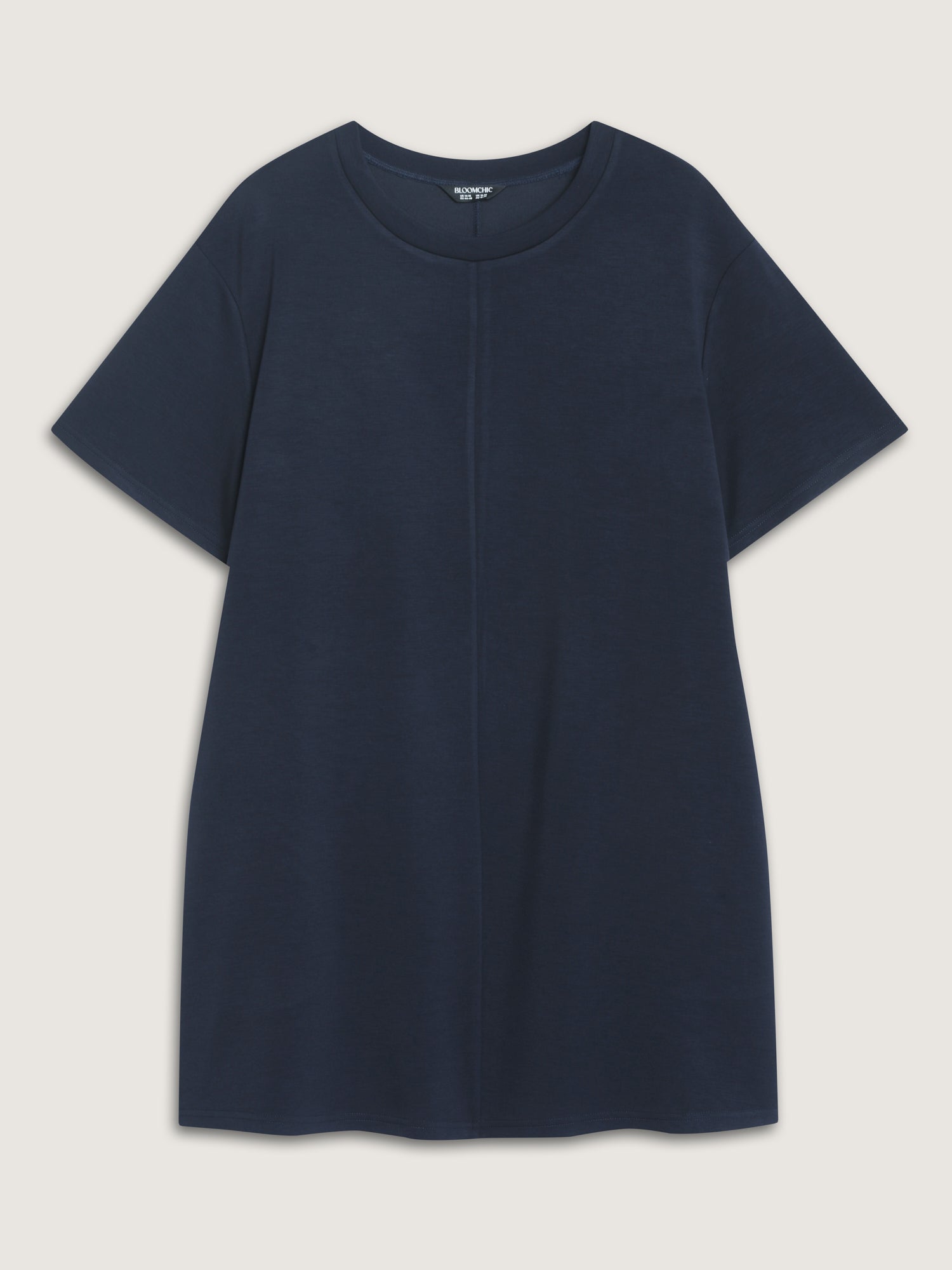Supersoft Stretchy Pockets Round Neck Shift Dress