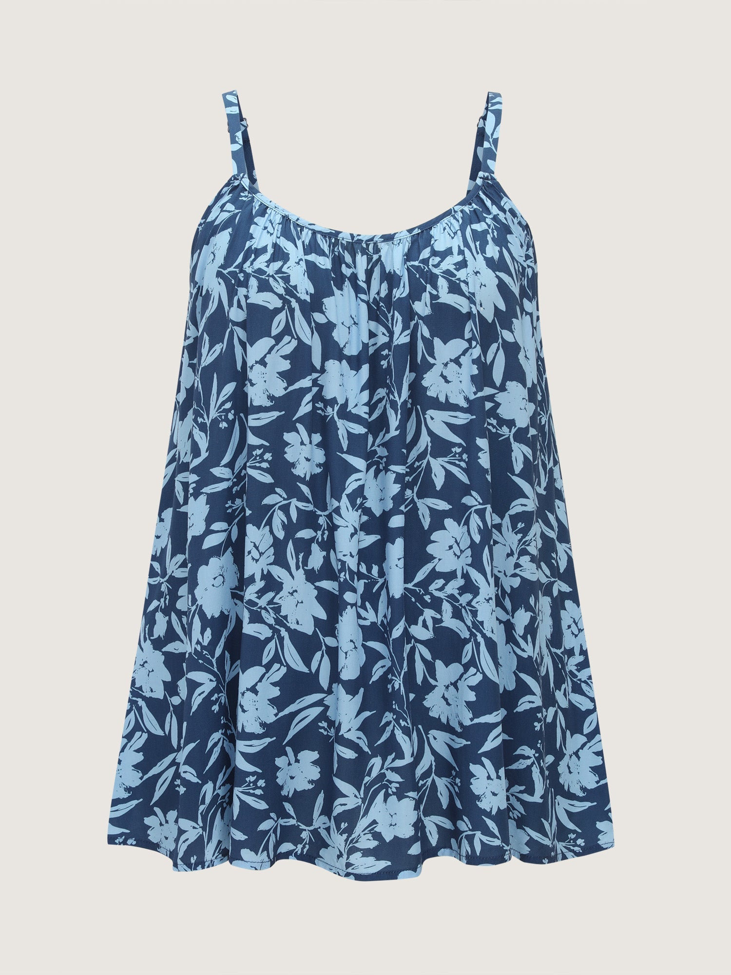 Fresh Floral Pleated Tank Top