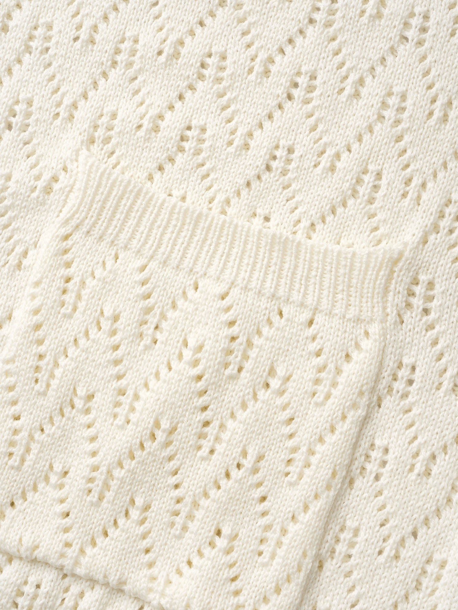 Kimono Collar Patch Pocket Pointelle Knit Cardigan