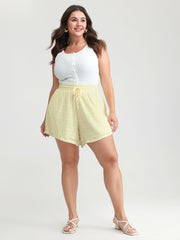 Cotton Wide Waistband Relaxed-Fit Shorts