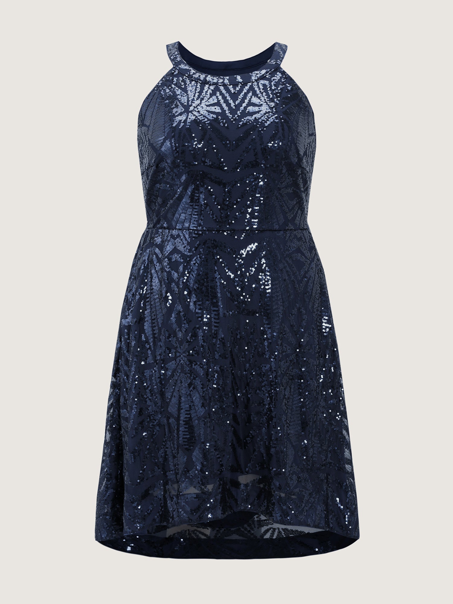 Sparkly Sequin Halter Neck Mini Dress