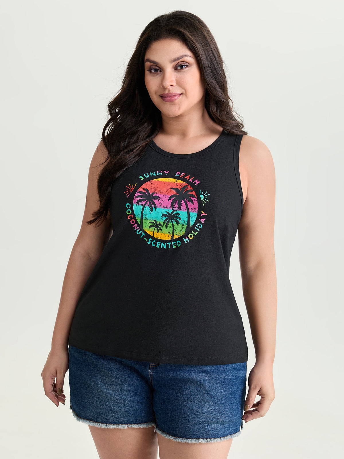 Cotton Island Energy Colorful Motif Tank Top