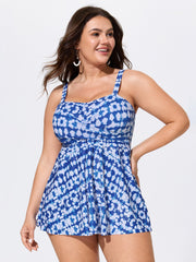 Tie-Dye Print Twist Front Swim Top