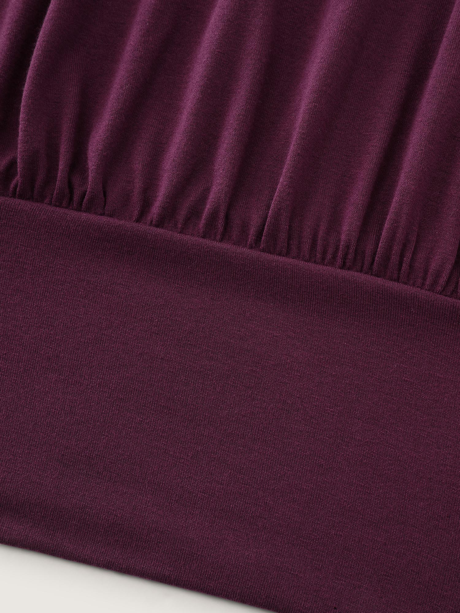 Supersoft Stretchy Button Off-Shoulder Plain T-Shirt