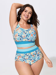 Floral Print Color Contrast Bikini Bottoms
