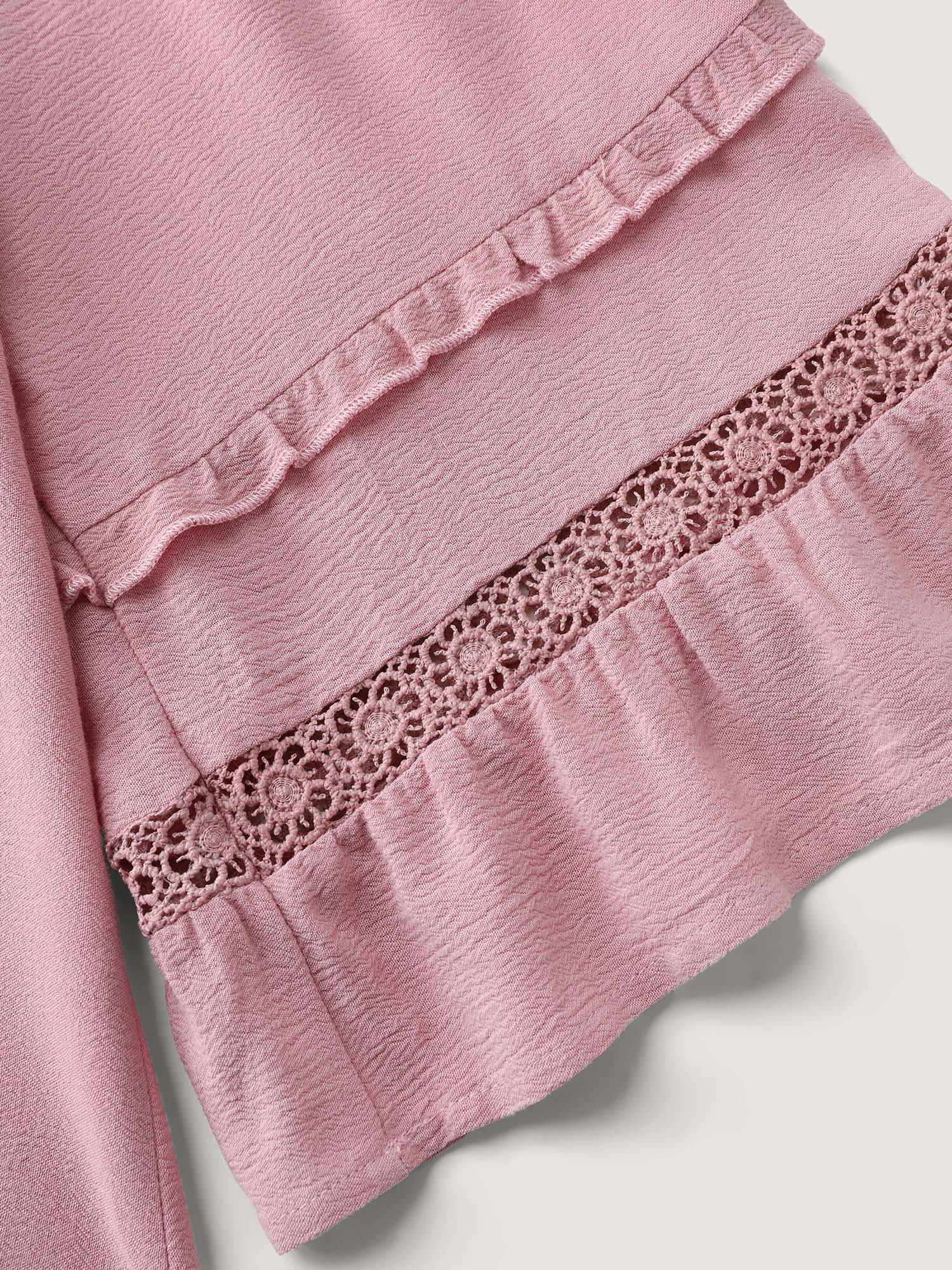 Supersoft Lace Trim Shirred Off-Shoulder Blouse