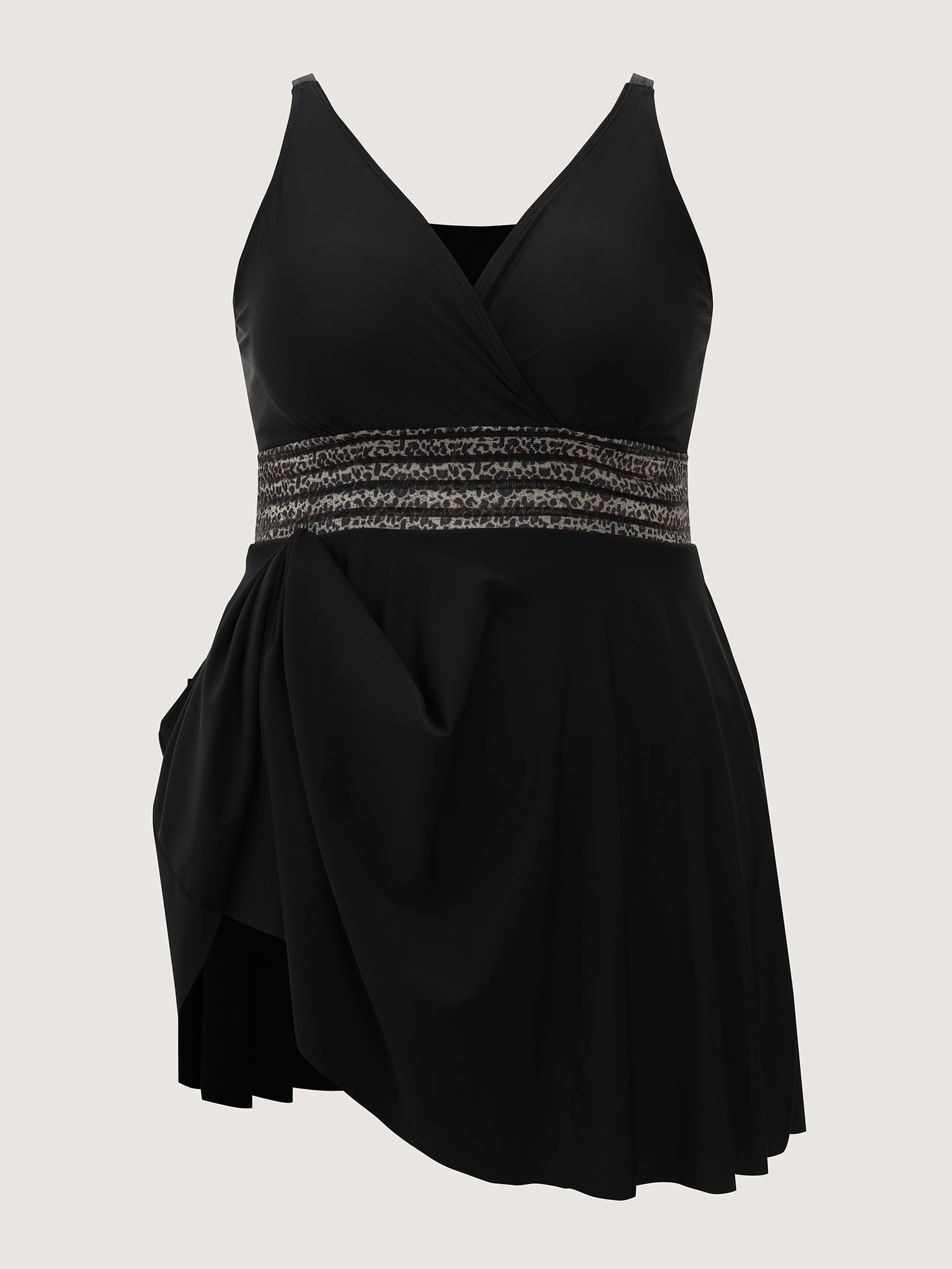 Anti-Float Ties Leopard Print Swim Dress