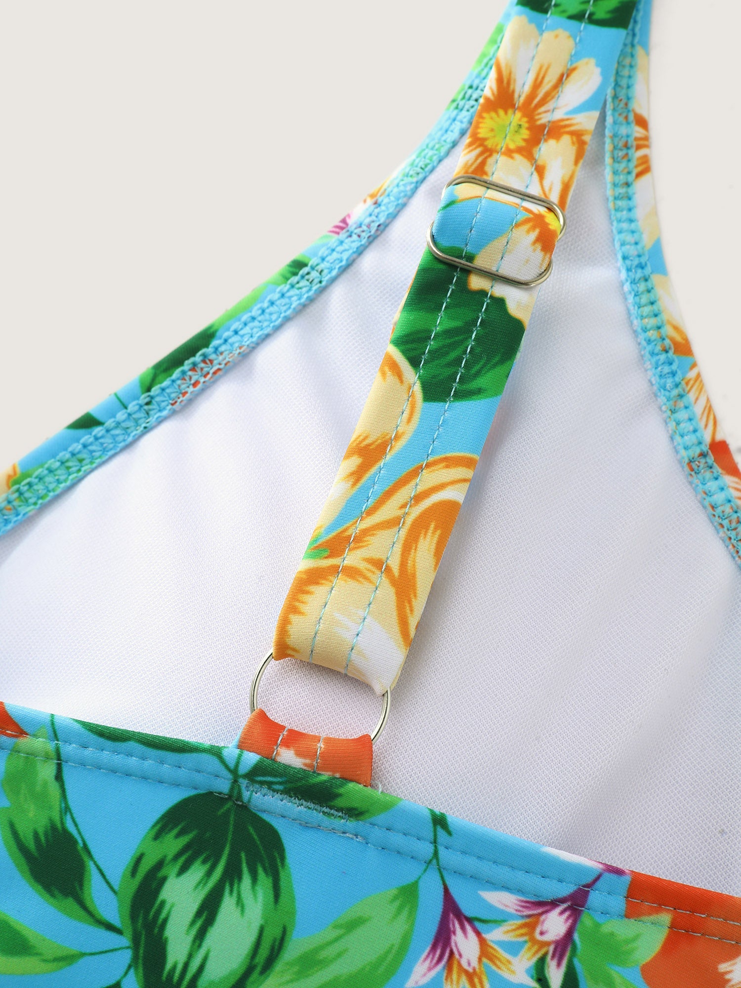 Fresh Fruit Print Embroidered Edge One-Piece Swimsuit