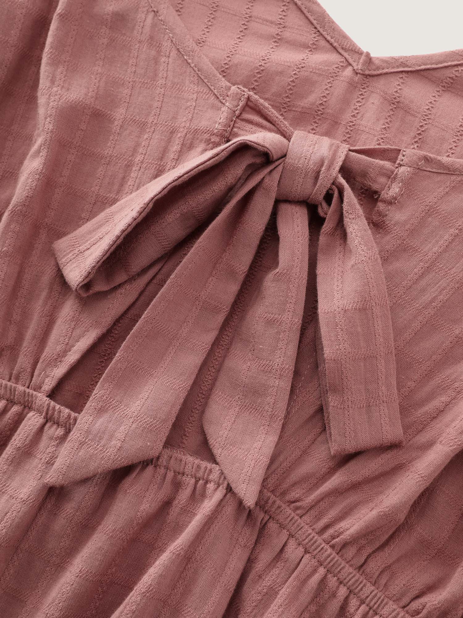 Cotton Stretchy Ruffled Sleeve Fit-And-Flare Blouse
