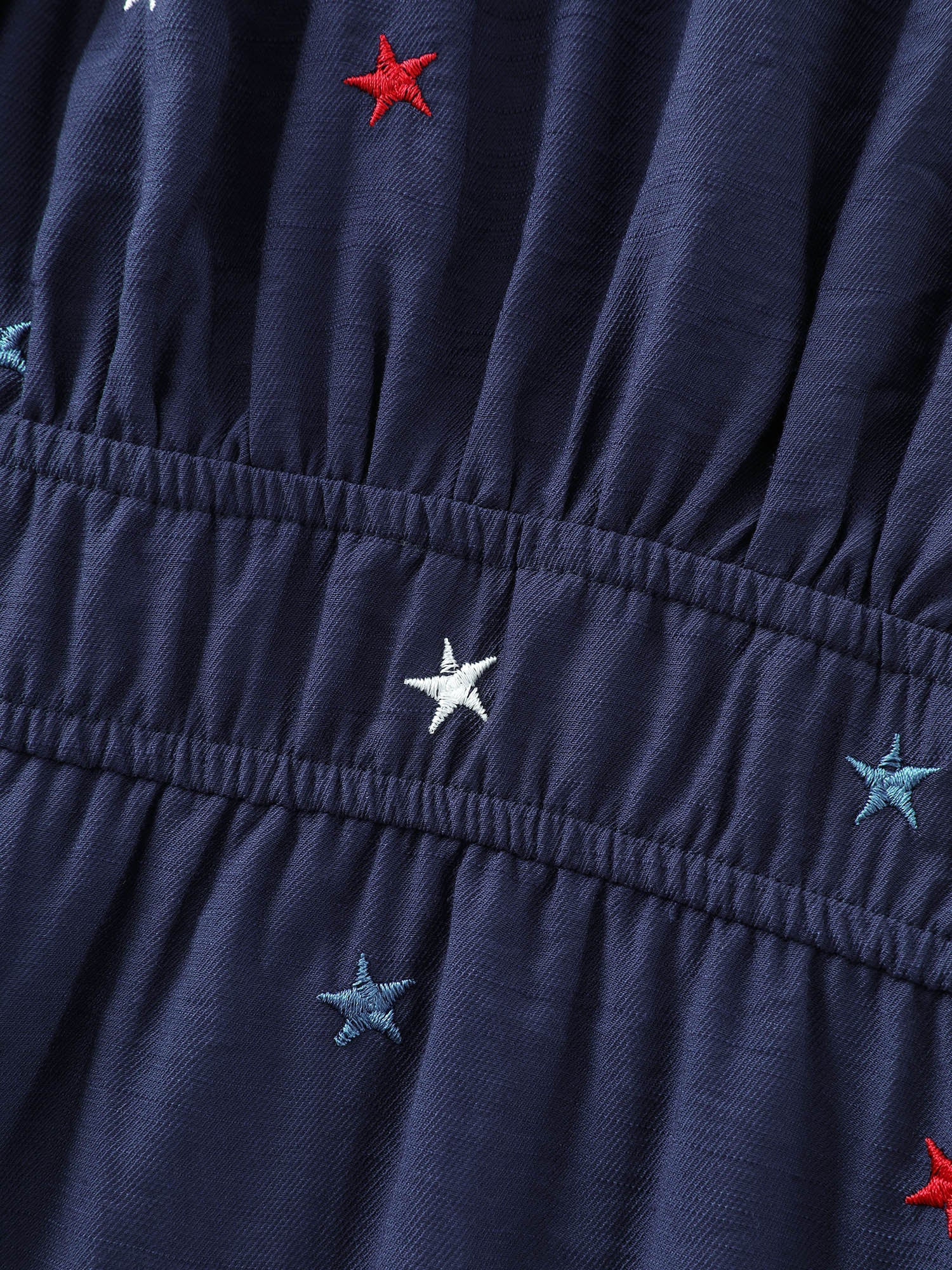Supersoft Colorful Star Embroidered Wide Strap Midi Dress