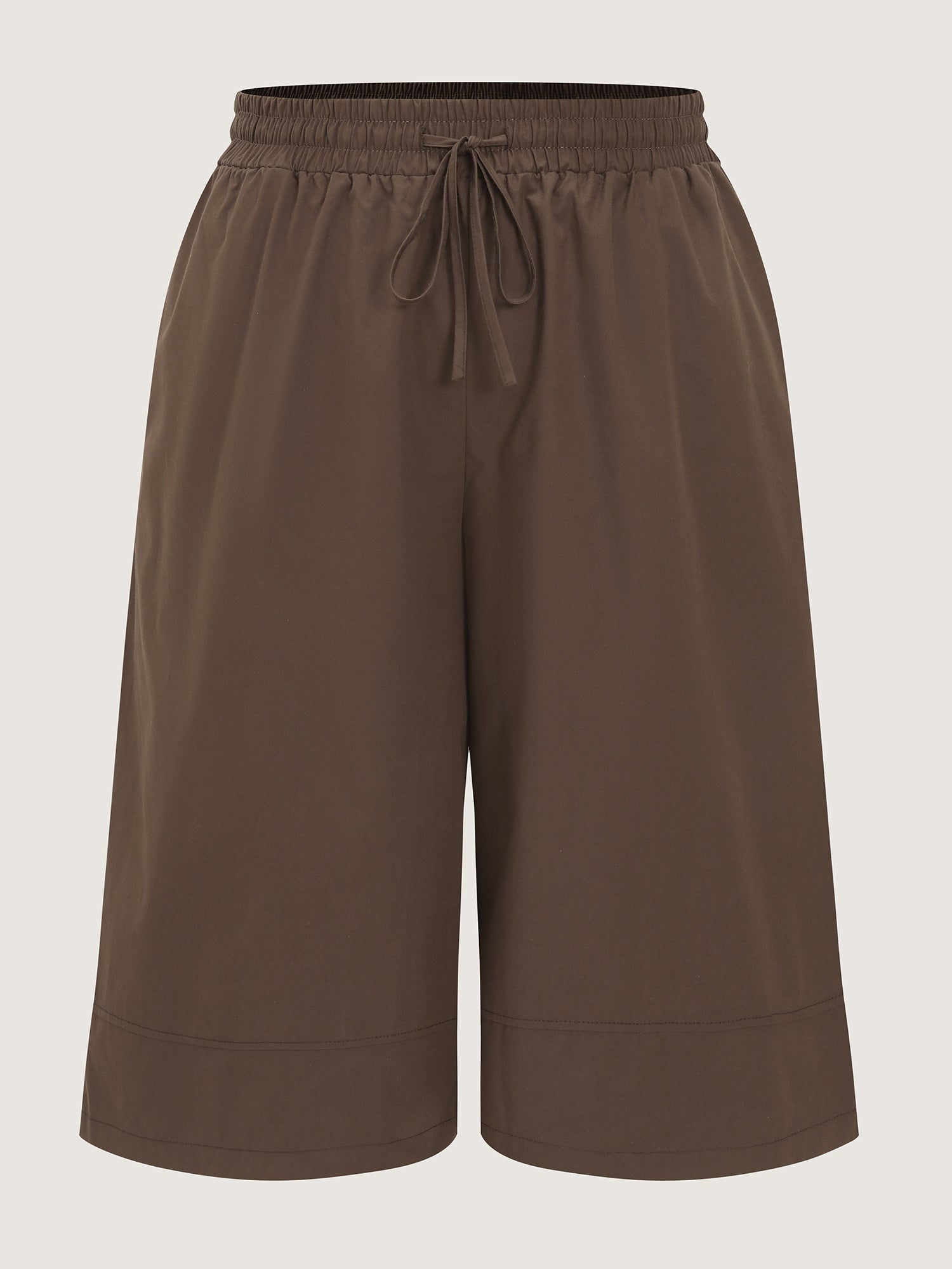 Cotton Drawstring Waist Capri Pants