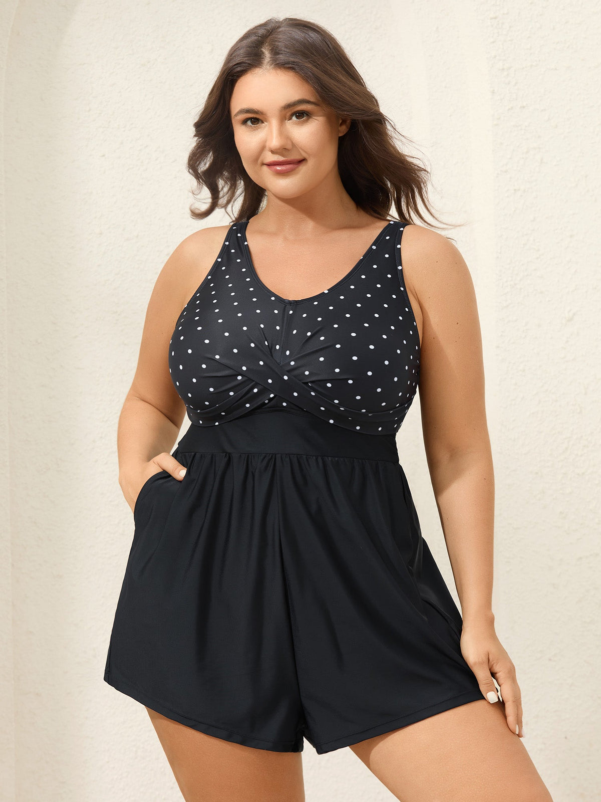 Polka Dots Twist One-Piece Swimsuit