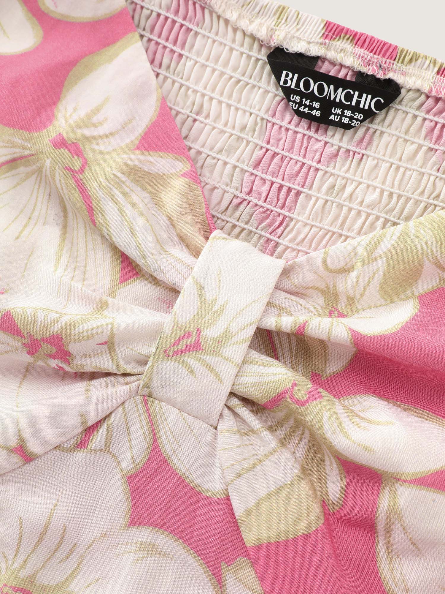 Floral Print Shirred Bodice Tank Top