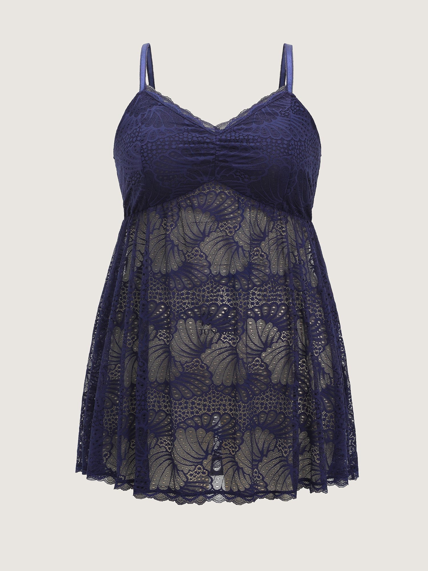 Floral Lace Adjustable Strap Babydoll Nightgown