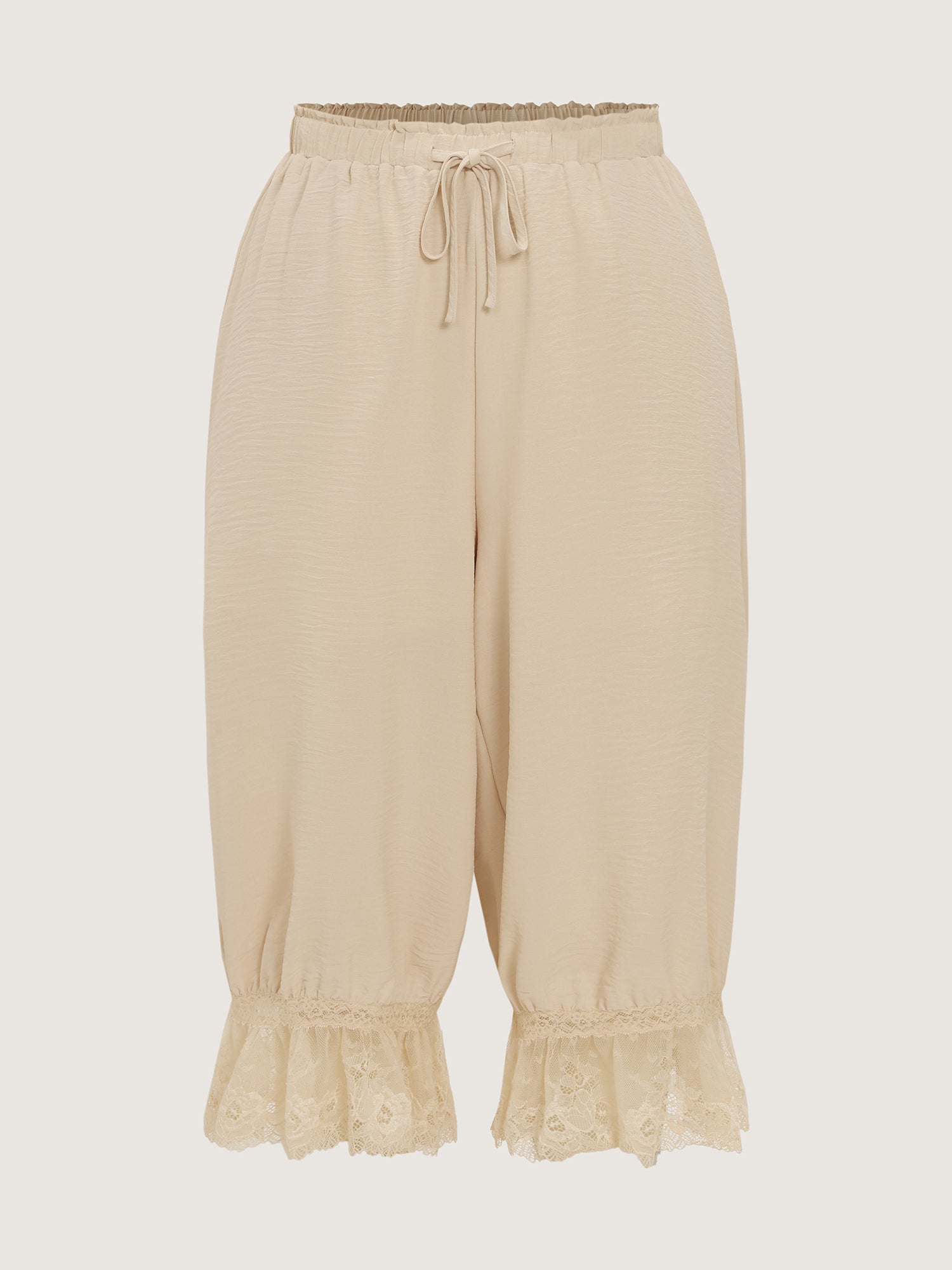 Supersoft Sheer Lace Ruffled Hem Pants